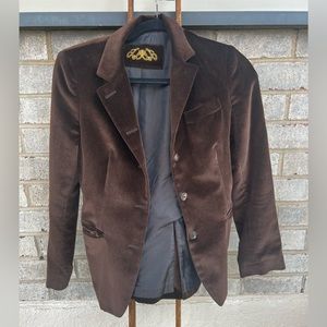 Brown velvet blazer jacket